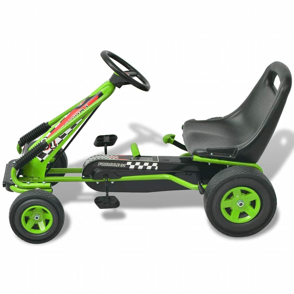 vidaXL Tretfahrzeug Pedal Go-Kart mit verstellbarem Sitz Grün