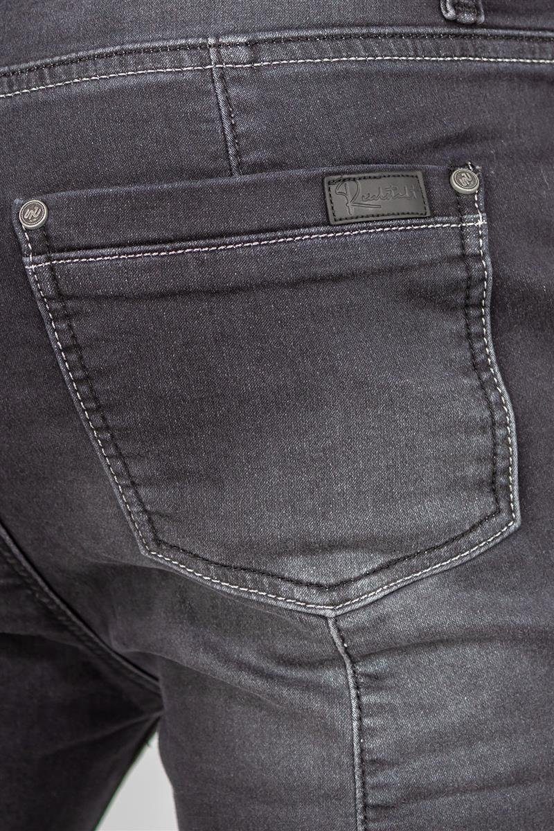 Reichstadt Jeansjeggings Kinder Slim Fit Jogging Jeans Stonewashed RS105 Black (158) (1-tlg) Elastischer Bund mit Kordelzug und Knöpfen