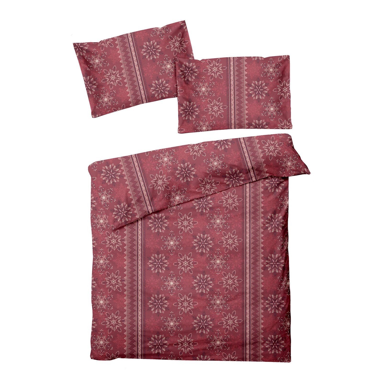 TRAUMSCHLAF Bettwäsche Sterne und Schneeflocken, Biber, günstig online kaufen