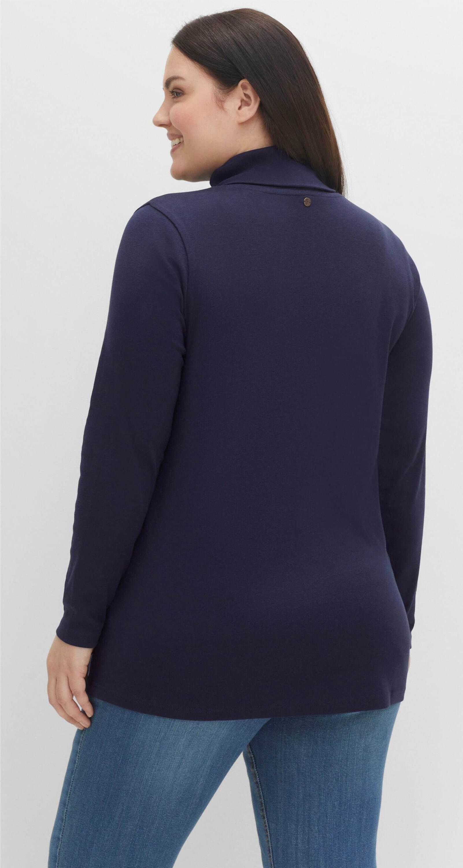Sheego T-Shirt Rollkragen-Shirt Langarm mit Rollkragen, in A-Linie