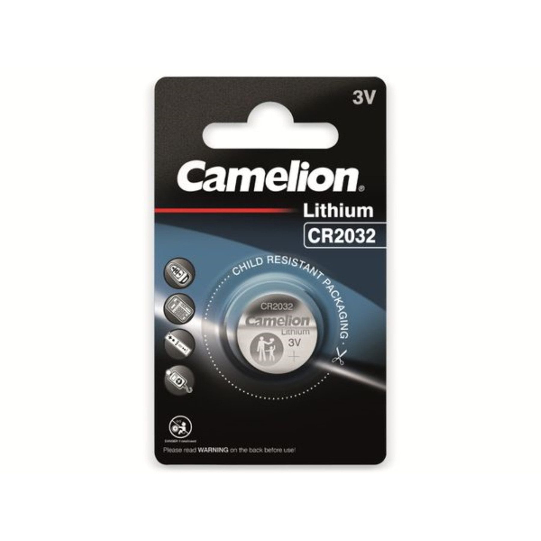 Camelion CAMELION Knopfzelle, CR2032, Lithium, 3 V, 220 mAh, 1 St. Batterie