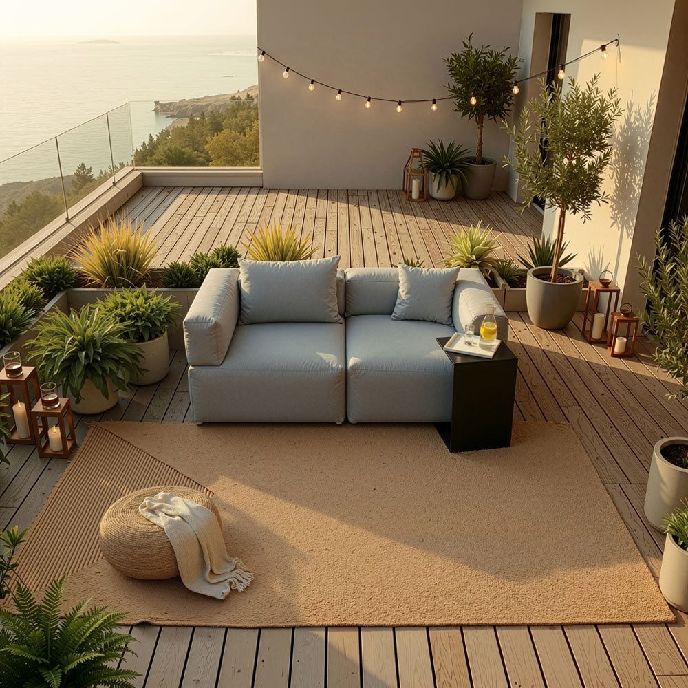 HOME DELUXE Gartensofa ALAZIA, UV-beständig & robust, modulares Outdoor Sofa, Wetterfeste Lounge