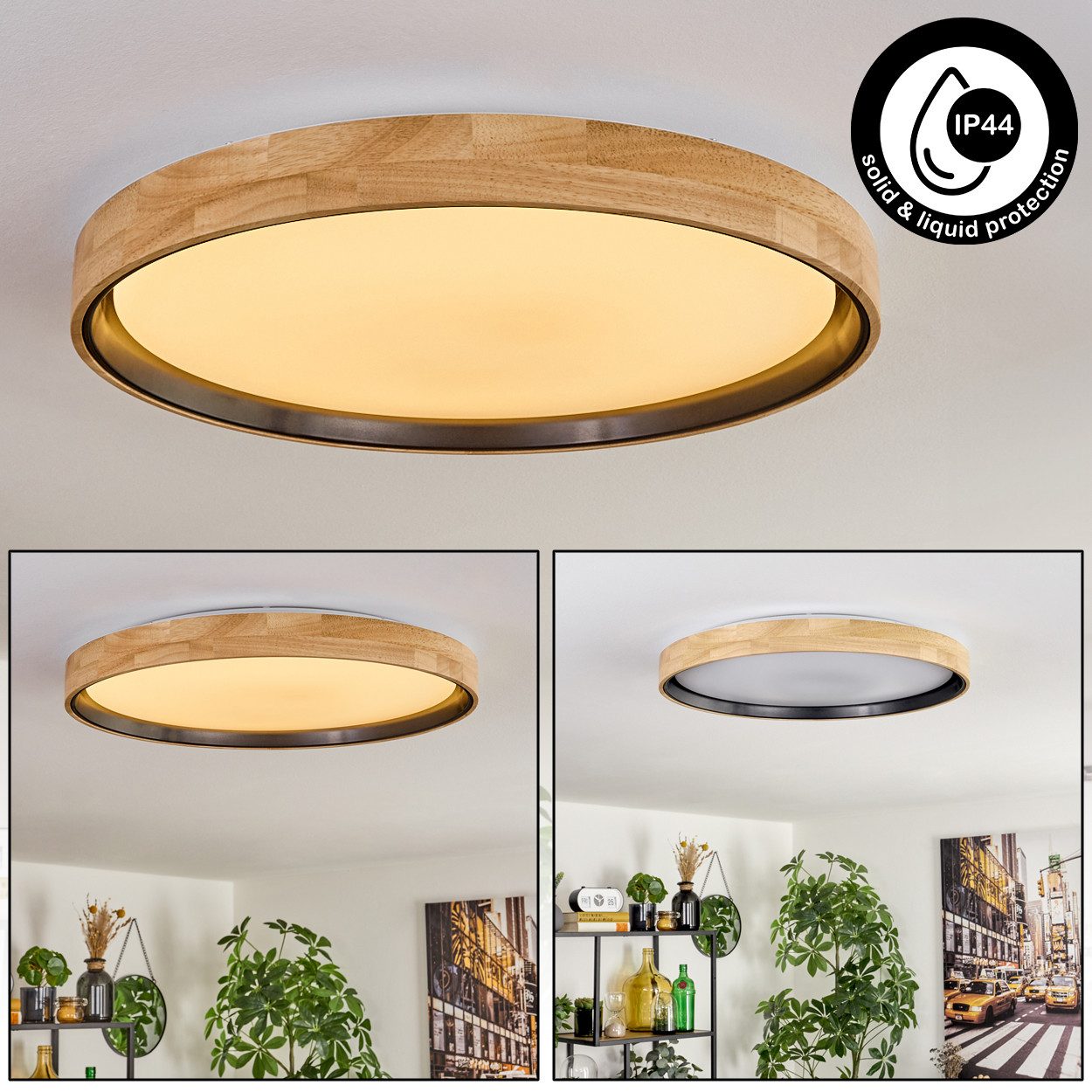 hofstein Deckenleuchte Deckenlampe aus Holz/Metall/Kunststoff in günstig online kaufen