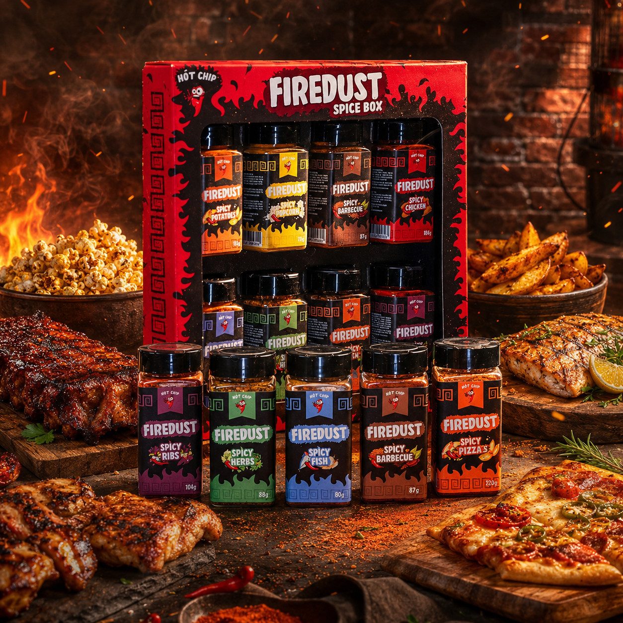 Candy & Bar Gewürz HOT-CHIP Firedust Gewürzset – 8 Sorten, 660 g – Bild 2 von 3