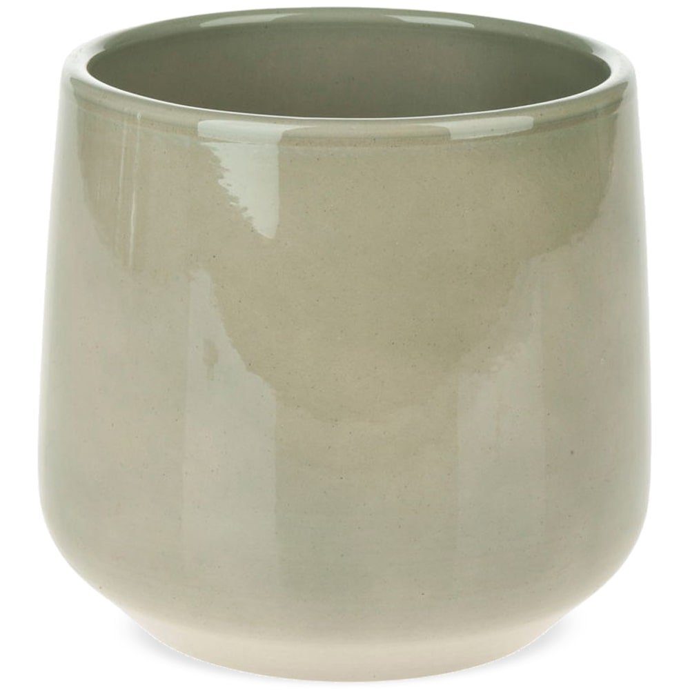 bauchig Keramik glänzende HOME 14 Blumentopf HOBBY Blumentopf Ø matches21 St) cm Oberfläche (1 grün &