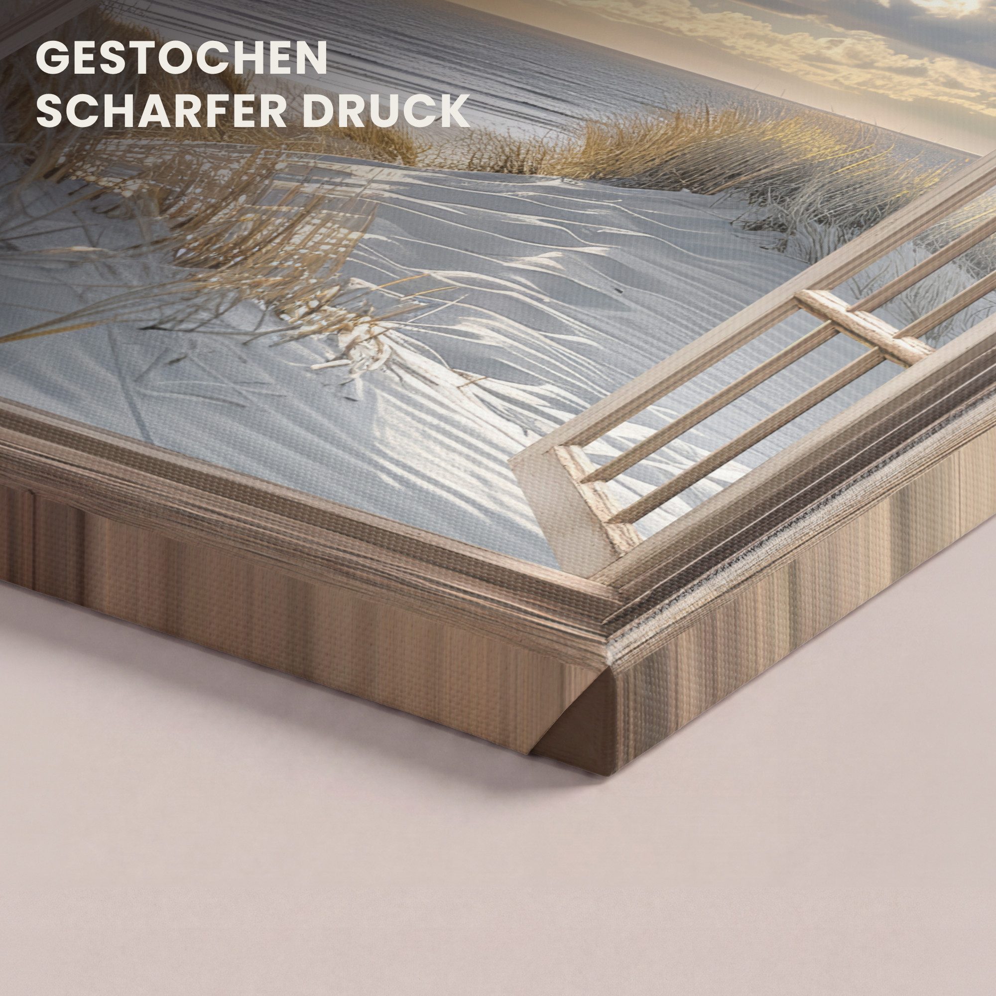 OneMillionCanvasses® Leinwandbild Ausblick - Strand - Dünen - Meer - Natur, Fotodruck (1 St), Leinwand Bilder Klein, Wand Dekoration Aesthetic 30x20 cm – Bild 3 von 5