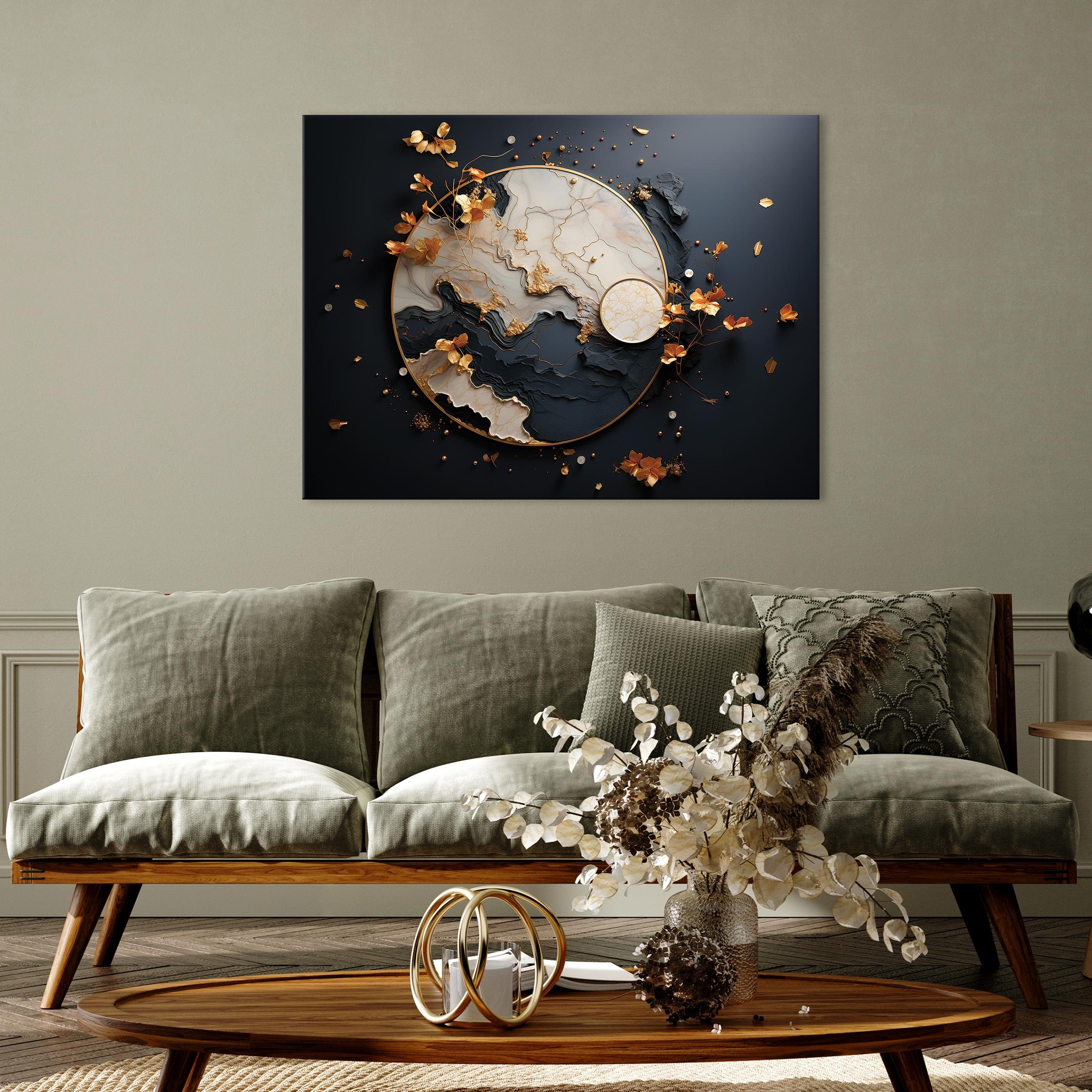 Wallarena Leinwandbild Abstrakt Gold Wandbild XXL Leinwandbilder Modern Wan günstig online kaufen
