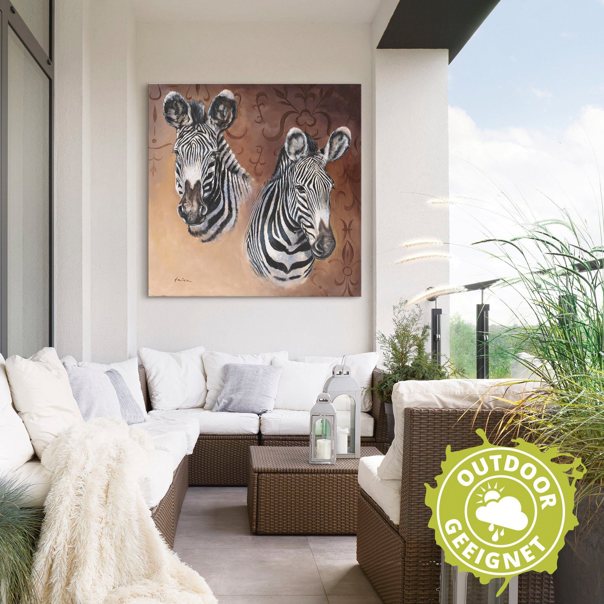 oder Wandbild Größen Wildtiere Poster Leinwandbild, versch. St), als (1 Zebra, Wandaufkleber in Artland Alubild,
