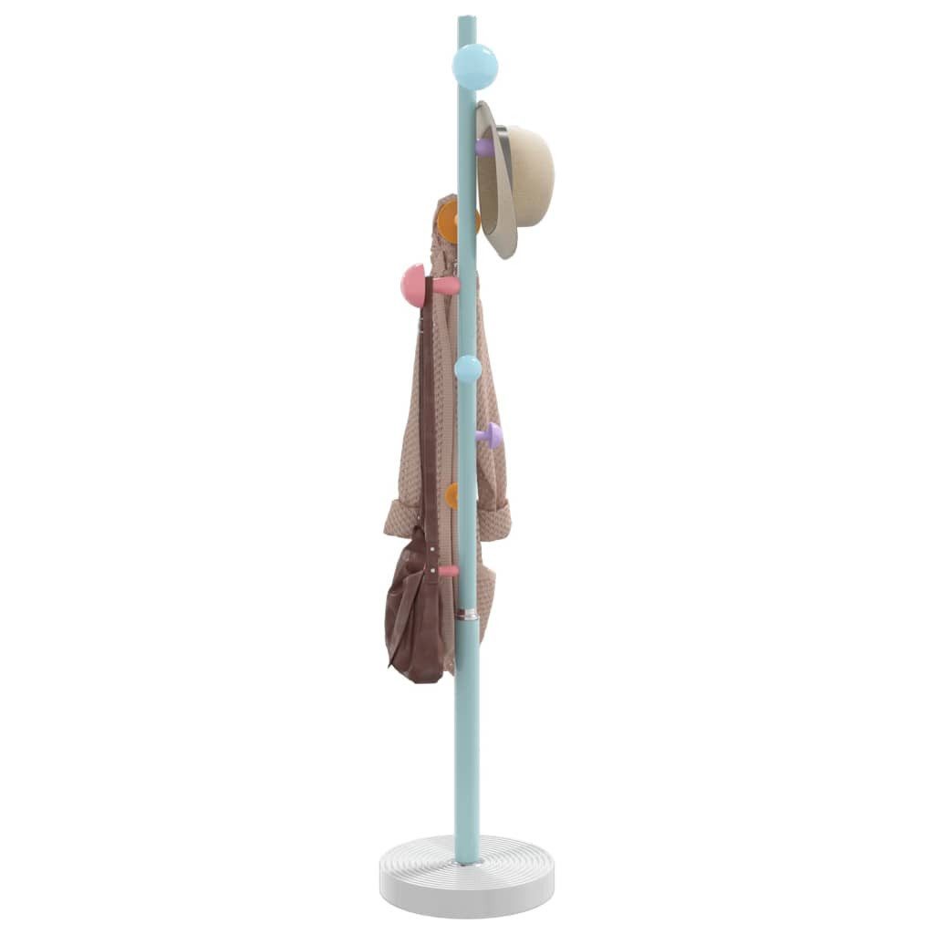 furnicato Garderobenständer Robuster 172 cm in Blau mit 8 Haken, (1 St), Stabile Garderobe mit Zementsockel und Haken in verschiedenen Höhen