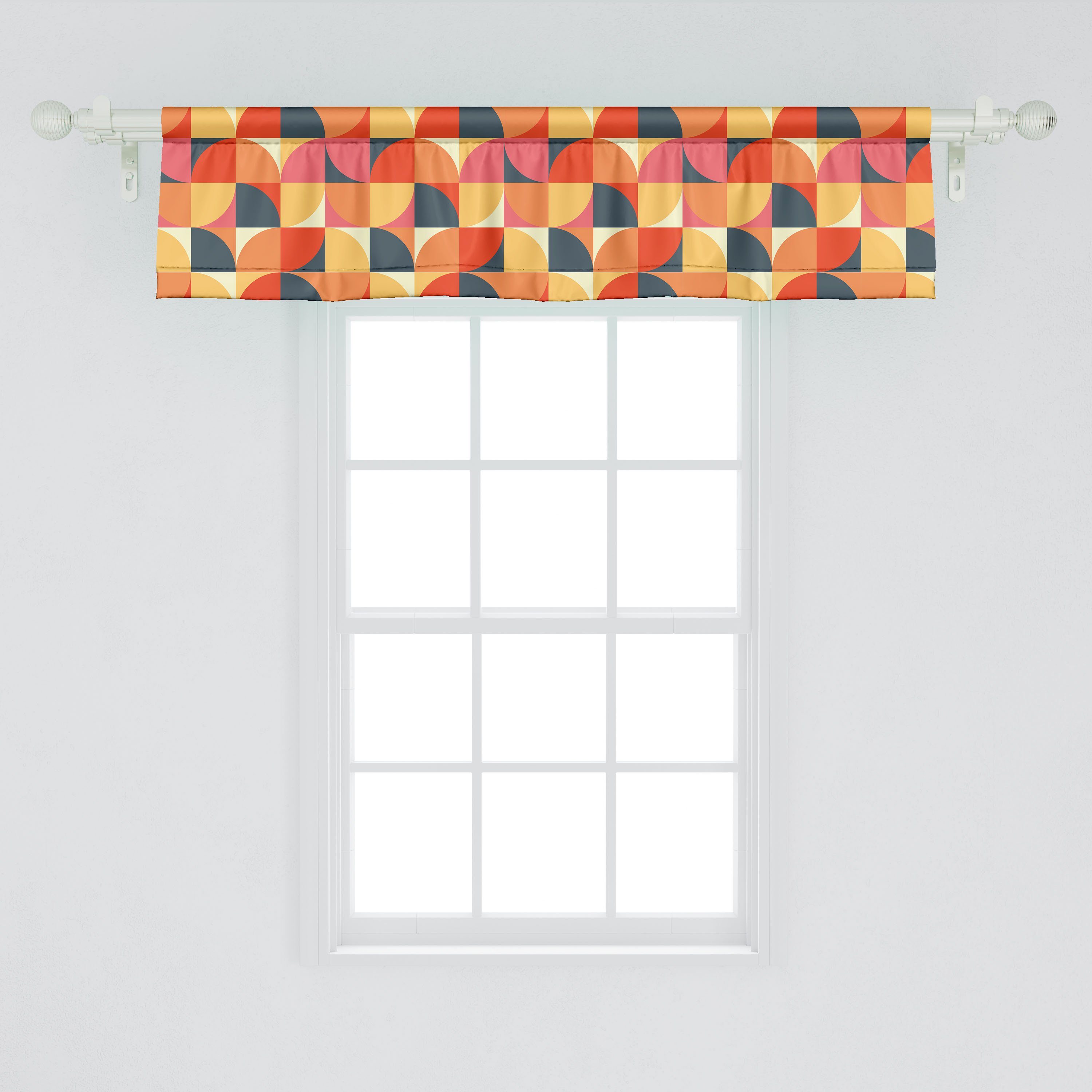 Volant Moderne Küche Vorhang Abakuhaus, Schlafzimmer Microfaser, Dekor Scheibengardine mit für Minimalist Abstrakte Geometrie Stangentasche,