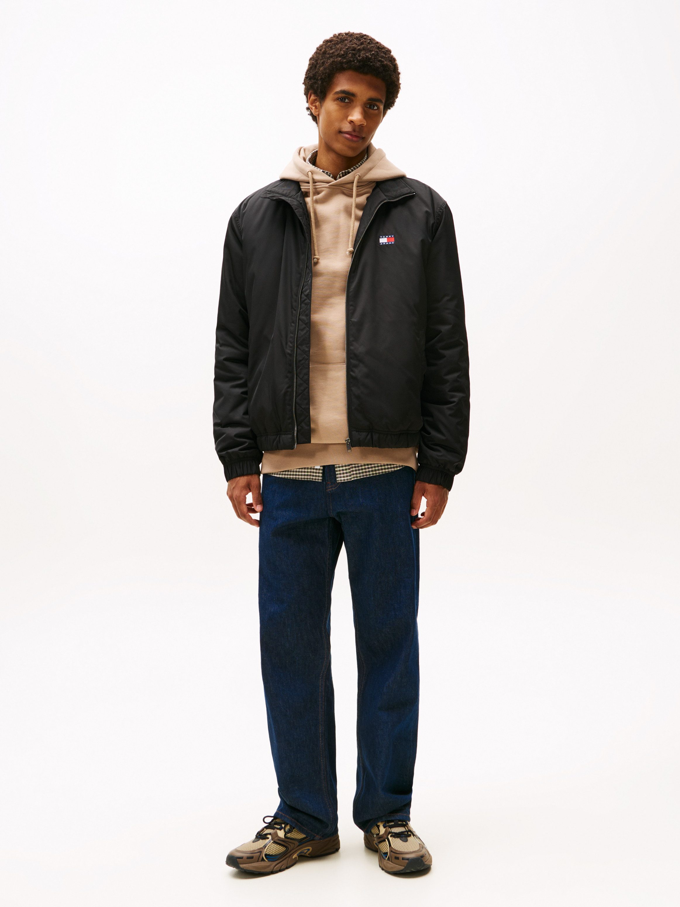 Tommy Jeans Blouson TJM ESSENTIAL PADDED JACKET EXT Freizeitjacke, Übergangsjacke glänzend, Stretchbündchen, Stehkragen