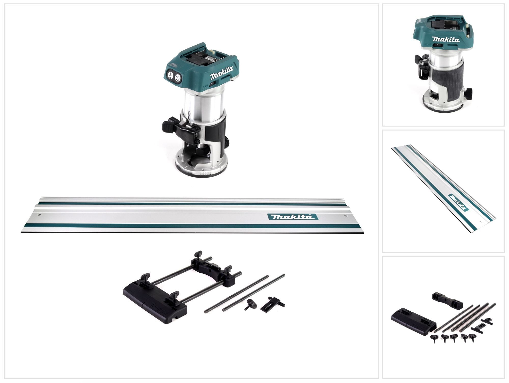 Makita Akku-Multifunktionsfräse DRT 50 Z Akku Multifunktionsfräse 18V Brushless Solo + Fu?hrungsschie