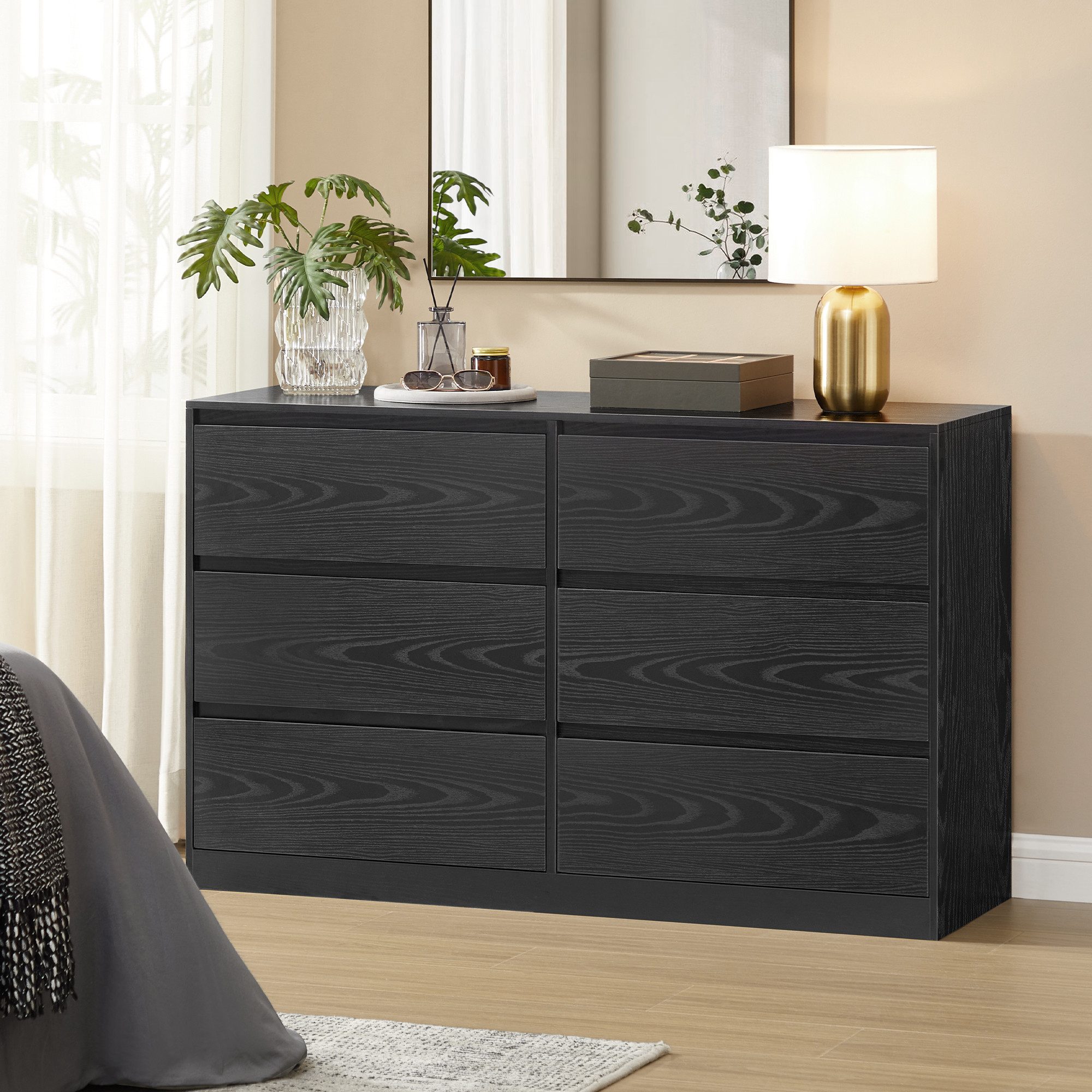 VASAGLE Kommode, mit 6 / 8 Schubladen, Aufbewahrungsschrank, Wäschekommode modern