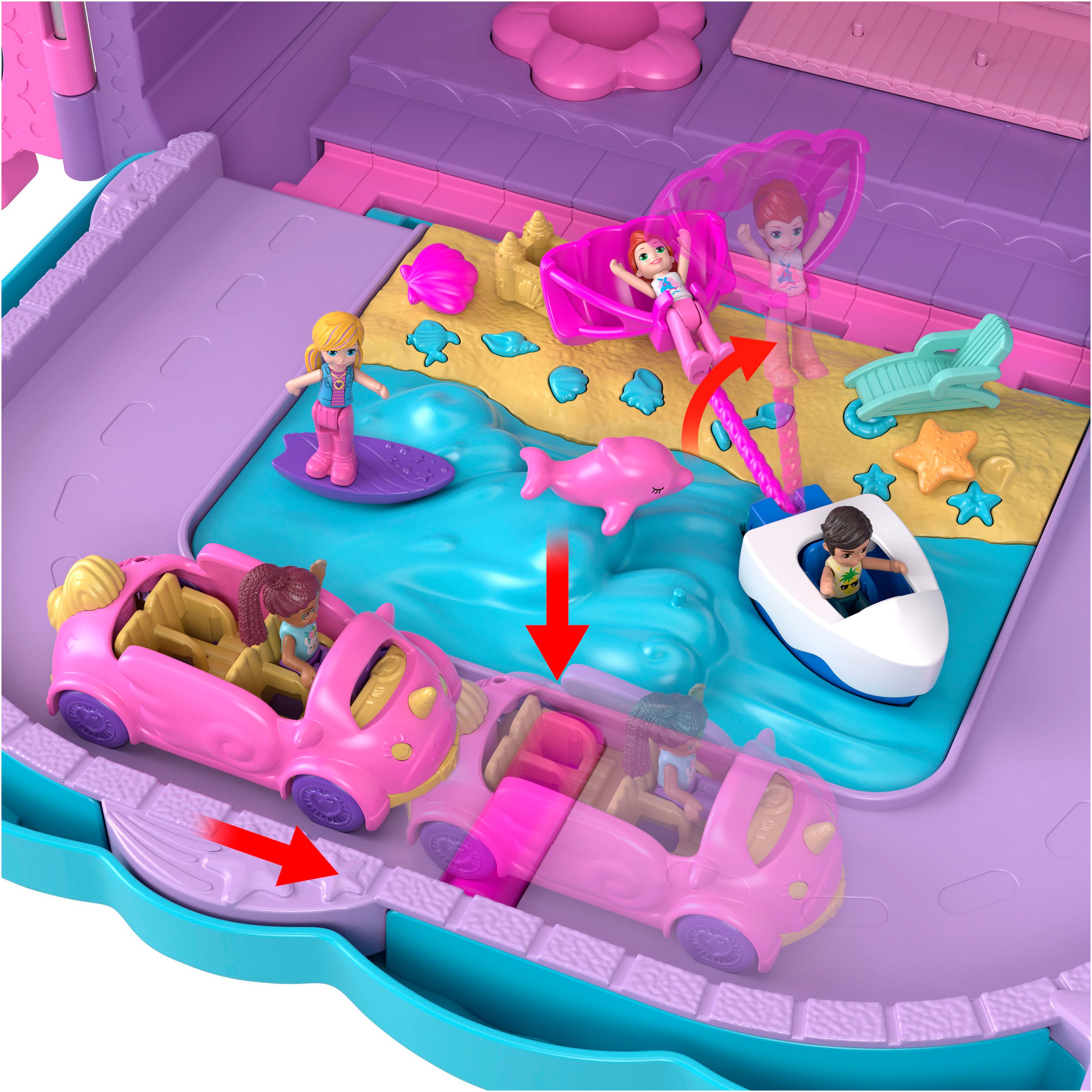 Polly Pocket Spielwelt Pollyville Urlaub im Rollkoffer