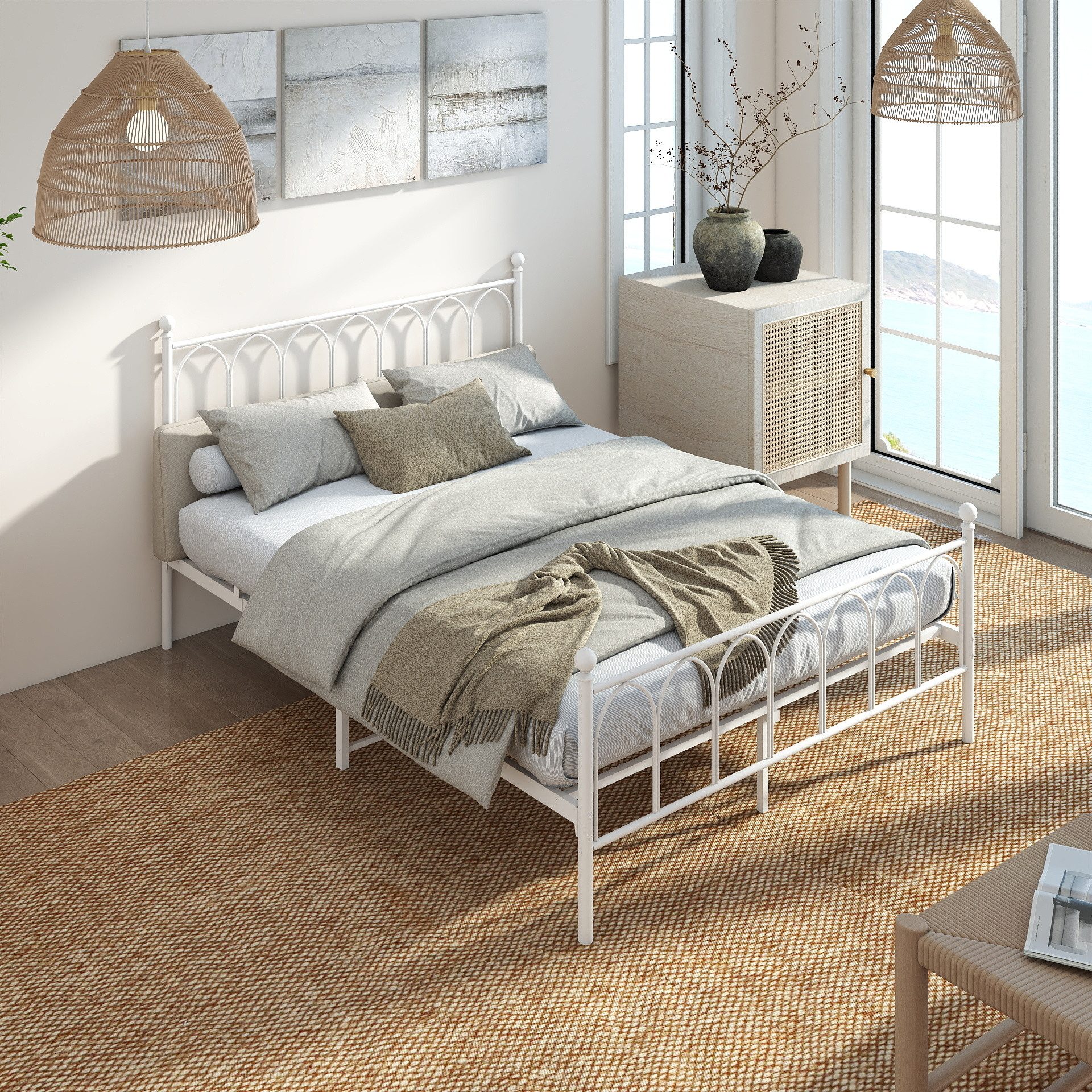 REDOM Metallbett Einzelbett Jugendzimmer mit Lattenrost günstig online kaufen