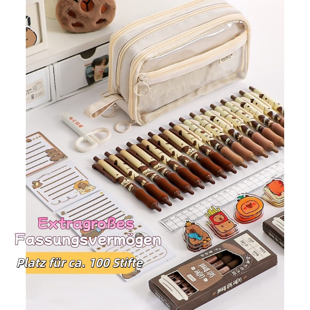 nsihing Federmäppchen kawaii Federmappe mit großer Kapazität, (Mäppchen für Mädchen, Jungen und Erwachsene), ideal für Schule, Hochschule und Büro – Bild 3 von 5