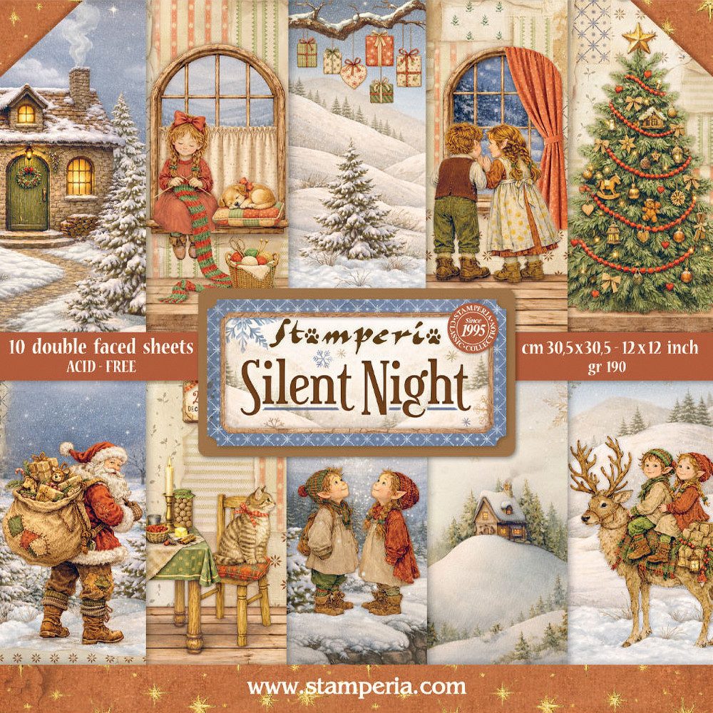 Stamperia Motivpapier Scrapbook-Block Silent Night, 10 Blatt