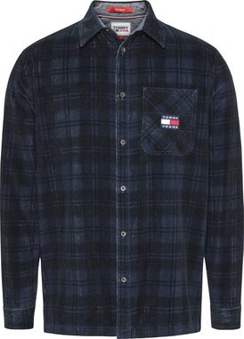 Tommy Jeans Karohemd TJM CHECKED CORD SHIRT mit Markenlabel