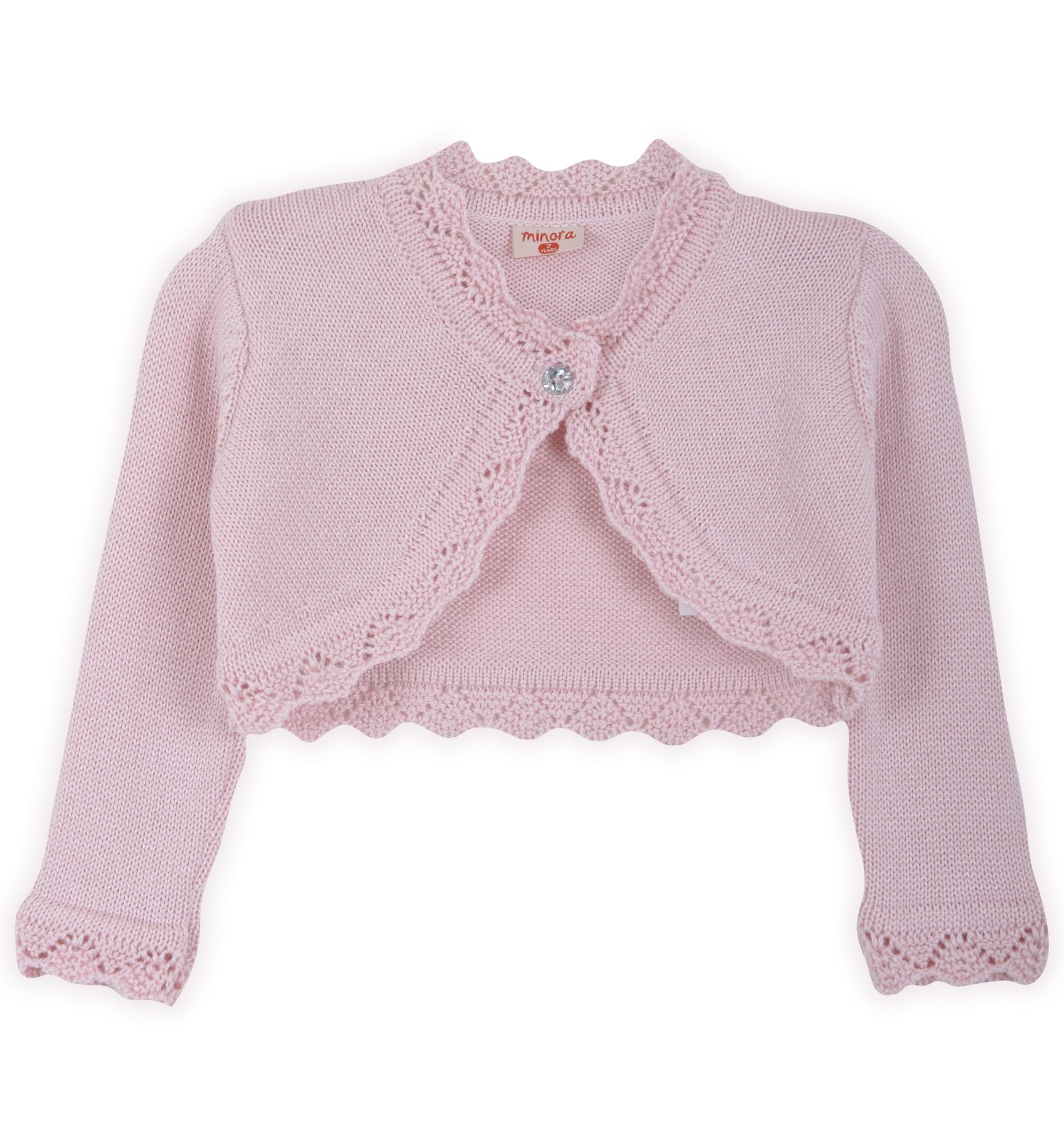 Minora Strickkleid Baby/Kind Bolero Taufweste Strickwaren Mädchen Langarm