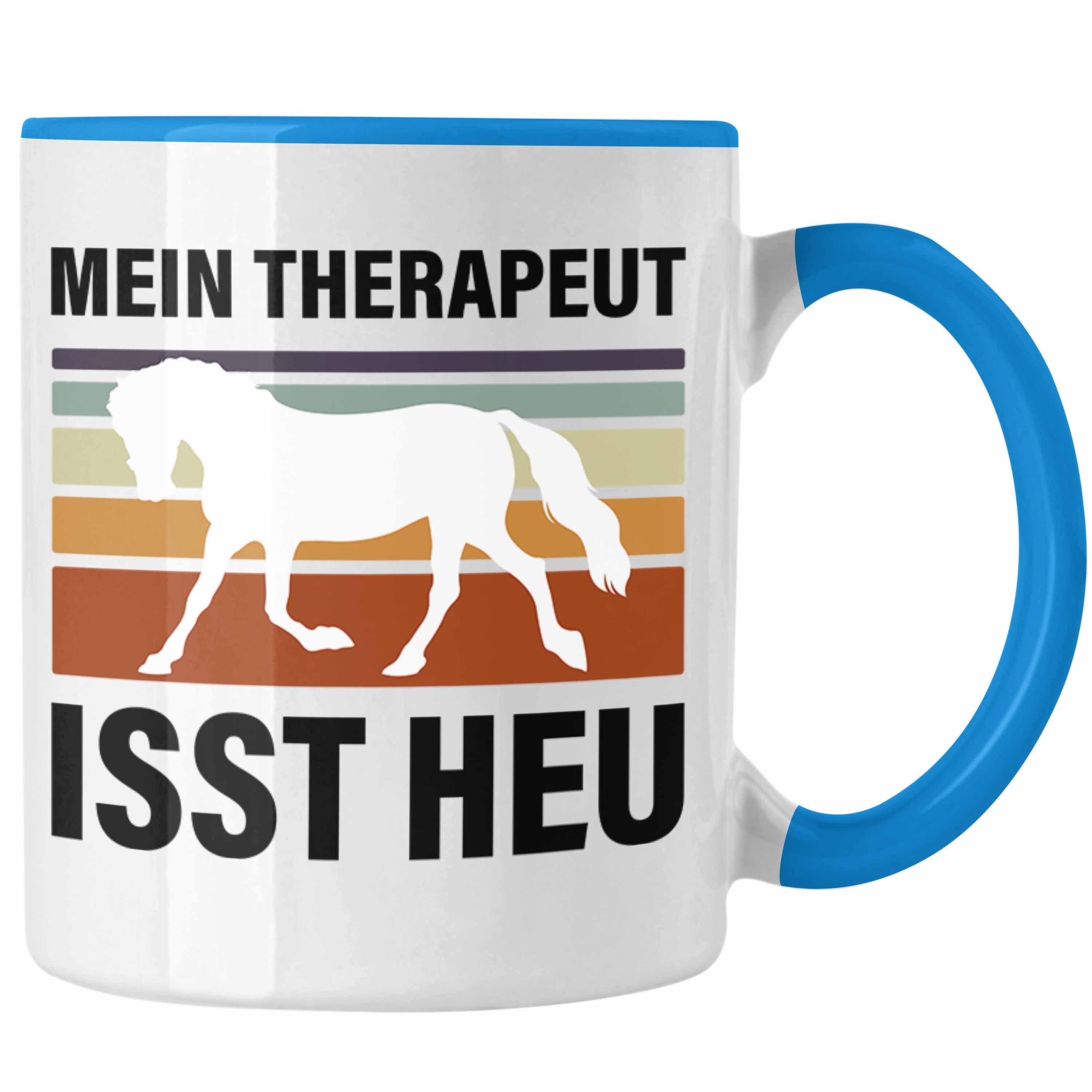 Geschenke Tasse Blau Pferde Therapeut Tasse Trendation Geschenk Mädchen Isst Heu Pferdeliebhaber Lustig Pferde Reiterin Trendation Mein -