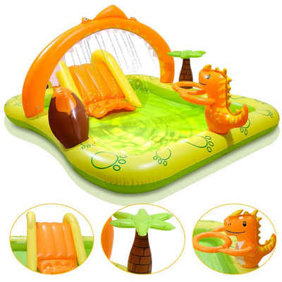 Randaco Дитячий басейн Playcenter mit Rutsche Dinosaurier (246x193x110cm) Garten Kinder