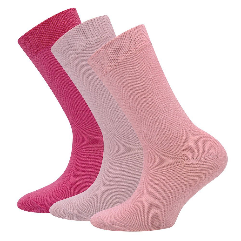 Socken Uni Socken Ewers altrosa/wildrose/phlox (3-Paar)