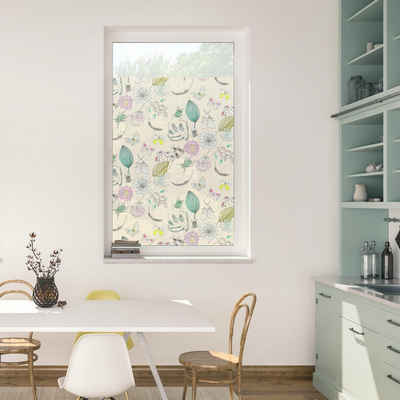 Fensterfolie Fensterfolie selbstklebend, Sichtschutz, My Bohemian Garden - Bunt, LICHTBLICK ORIGINAL, blickdicht, glatt
