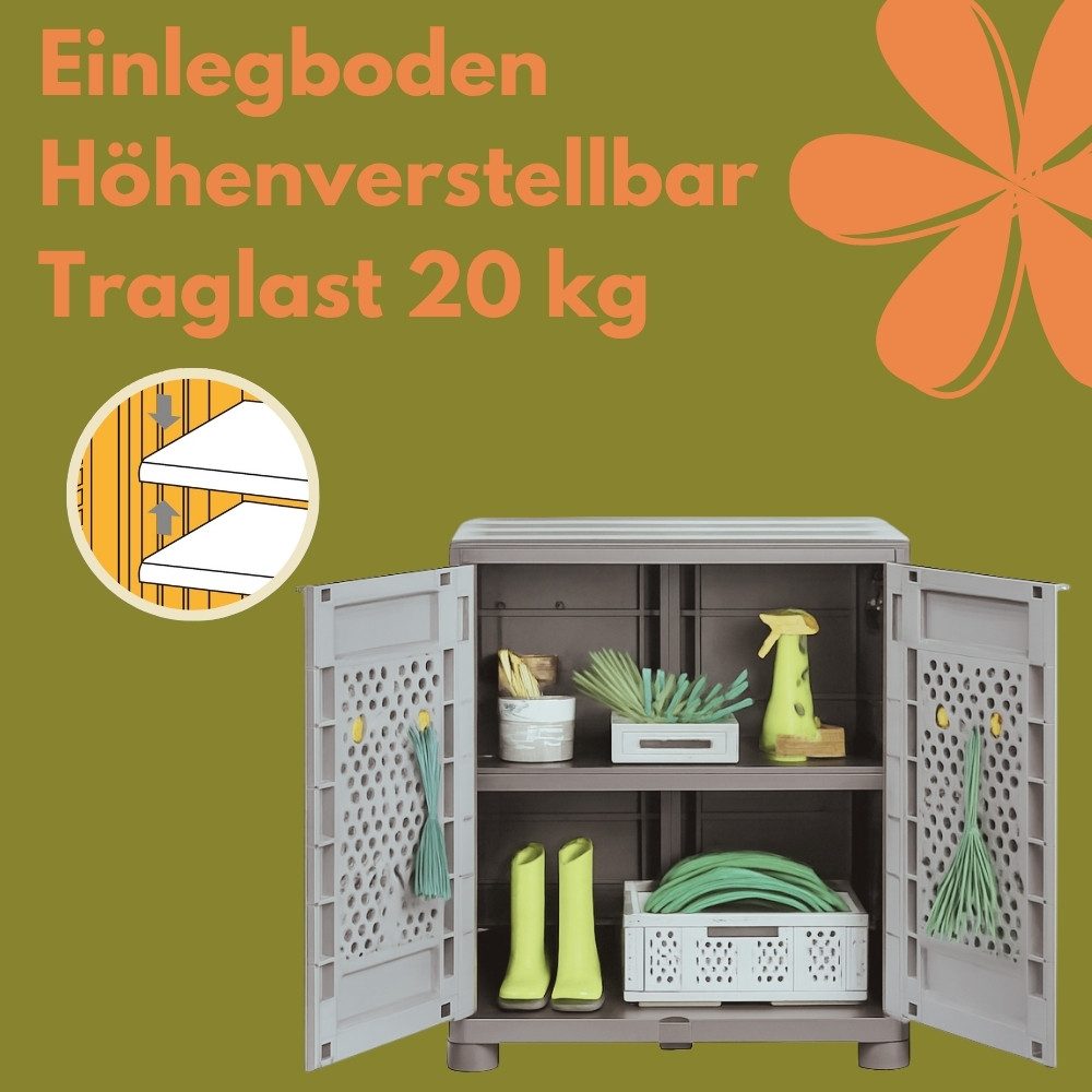 GarPet Garten-Geräteschrank Gartenschrank Wetterfest Outdoor Kunststoff Schrank Balkonschrank – Bild 4 von 5