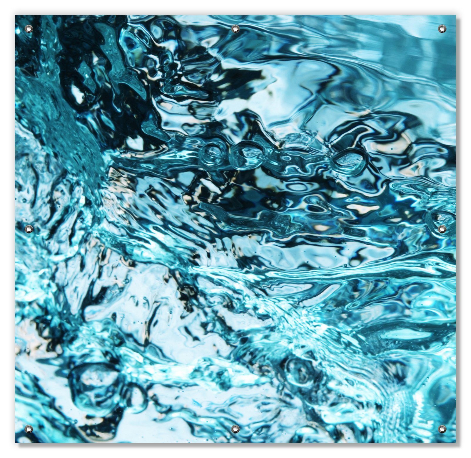 Sonnenschutz Frisches blaues Wasser in Aufruhr, Wallario, blickdicht, mit Saugnäpfen, wiederablösbar und wiederverwendbar