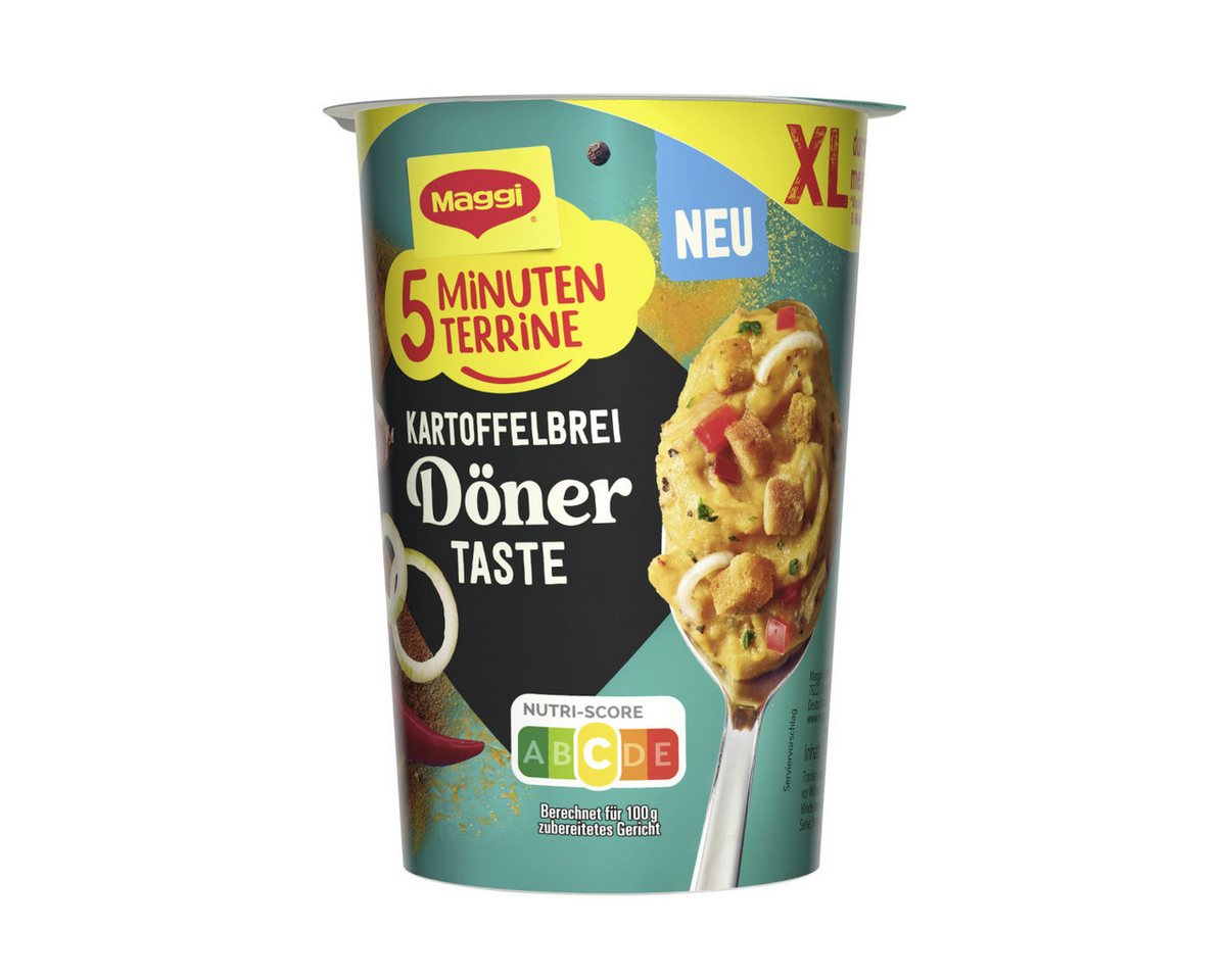 MAGGI Fertiggericht, Maggi 5 Minuten Terrine Döner Taste XL Cup Packung 71g