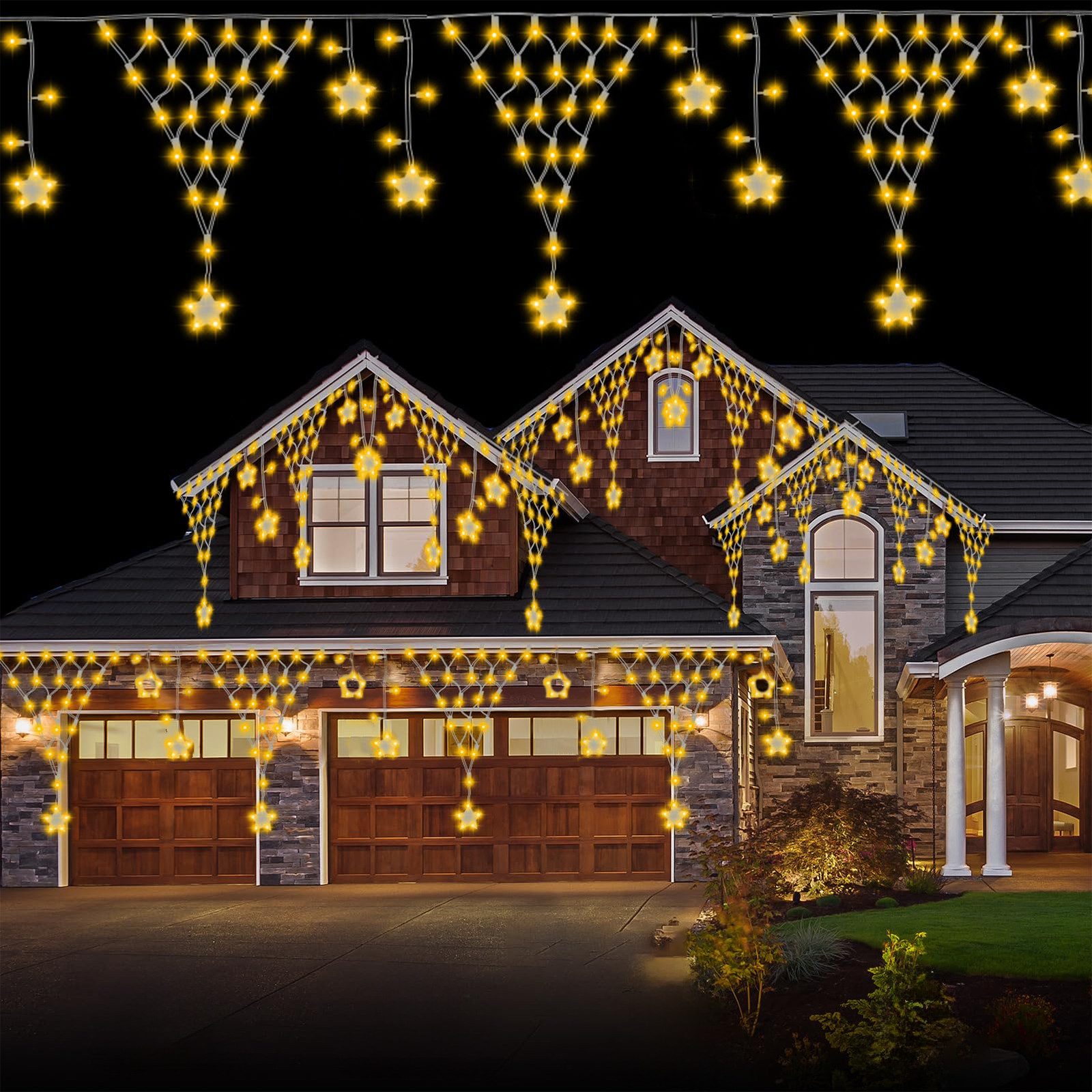 SERBASIC Lichterkette Weihnachten LED Lichterkettenvorhang, 8 Modi, 4/5M, L günstig online kaufen