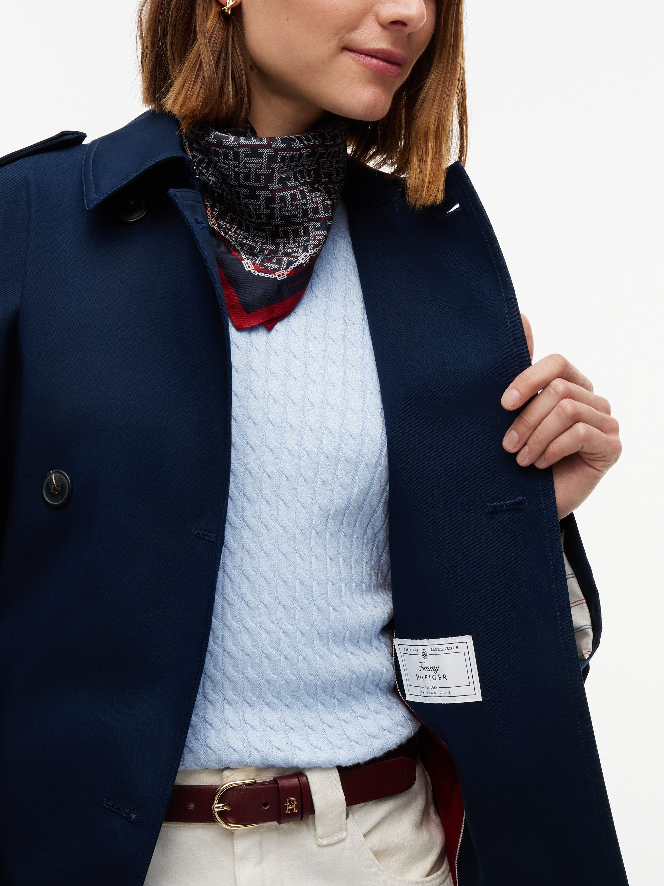 Tommy Hilfiger Kurzjacke COTTON SHORT TRENCH Baumwolle, Trenchcoat Style