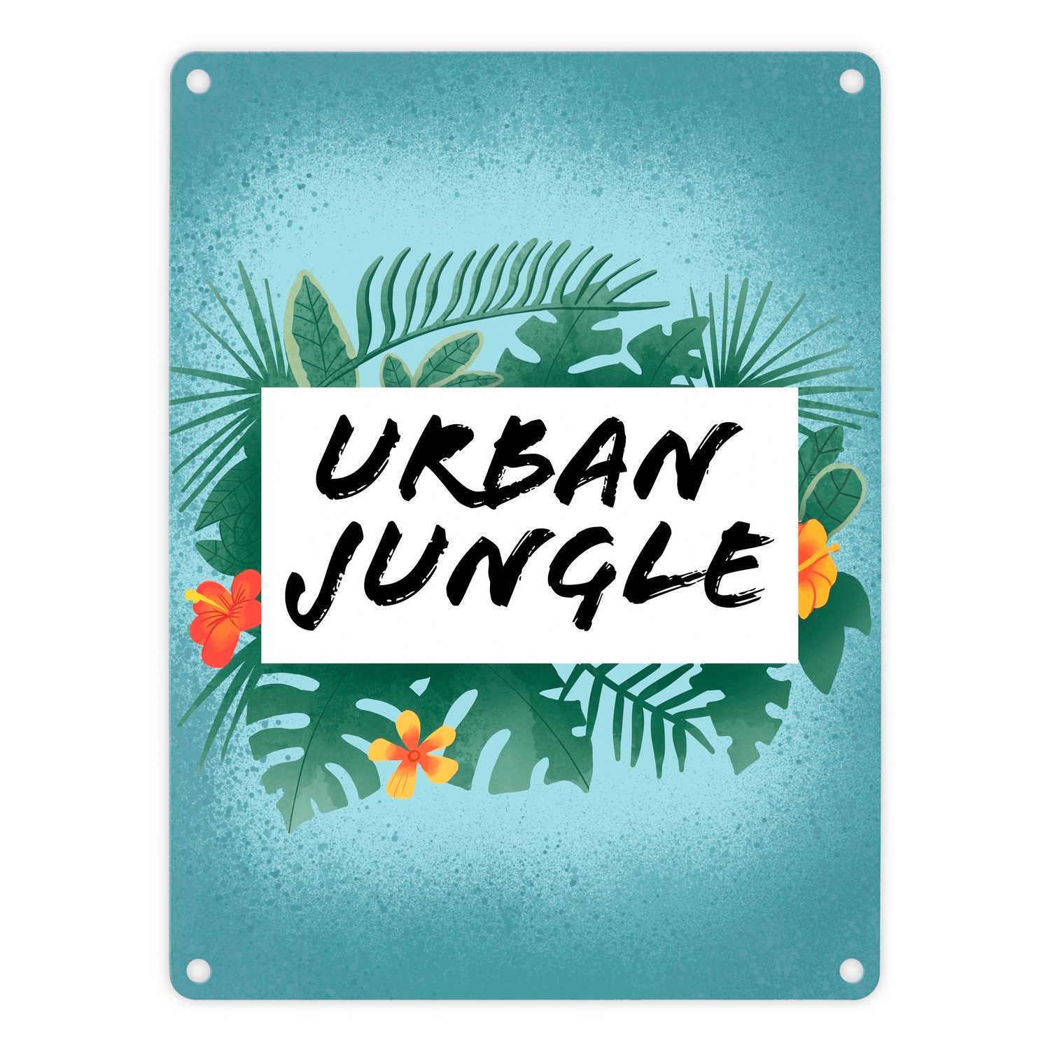 Metallschild Urban Jungle Metallschild in 15x20 cm für Stadtmenschen
