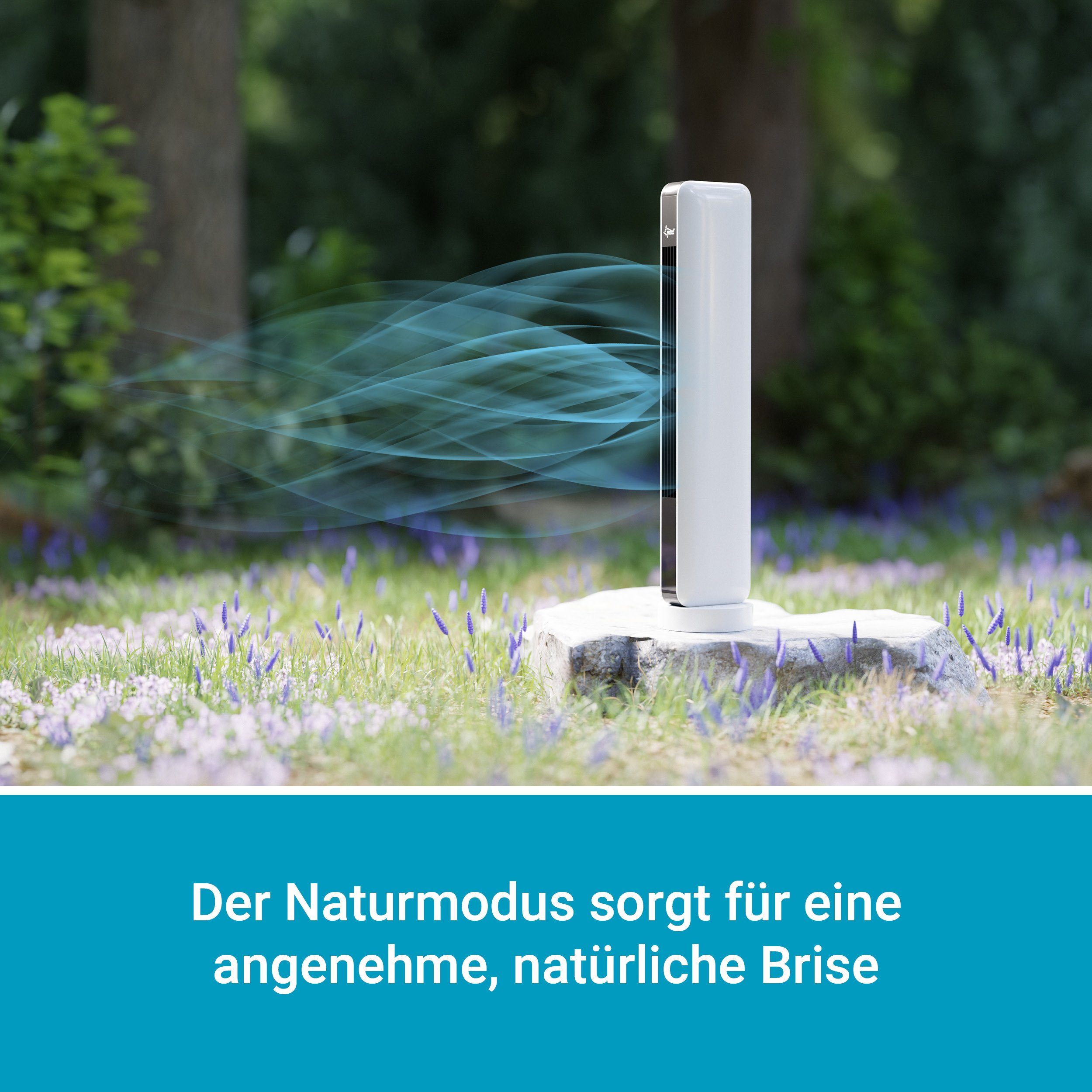 Soft-Touch-Bedienung, Slim+, Suntec Ventilator CoolBreeze inkl. Turmventilator 9000 Fernbedienung, Watt 50 TO Fan, Wellness