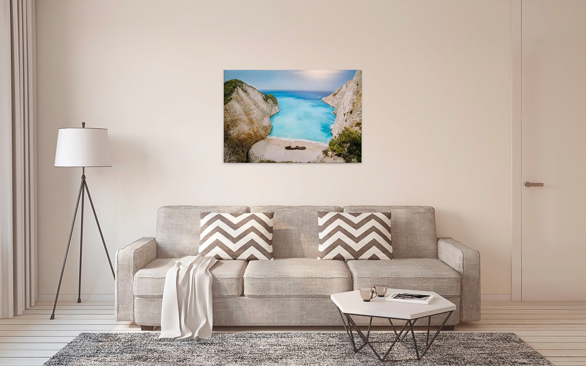 A.S. Création Leinwandbild Greek Bay, (1 Keilrahmen St), Meer Bucht Sommer Strand