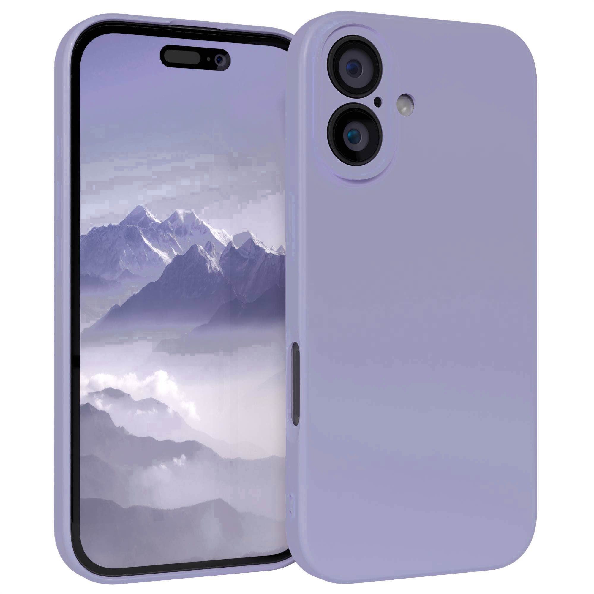 EAZY CASE Handyhülle für Apple iPhone 16 Hülle Silikon 6,1 Zoll, Silikonhülle stoßfest Smart Slimcover Case Dünn Blau Lila