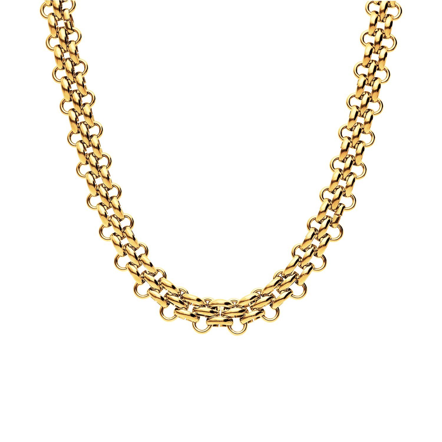 LUCARDI Kette ohne Anhänger Halskette - Stahl - Gold - Damen