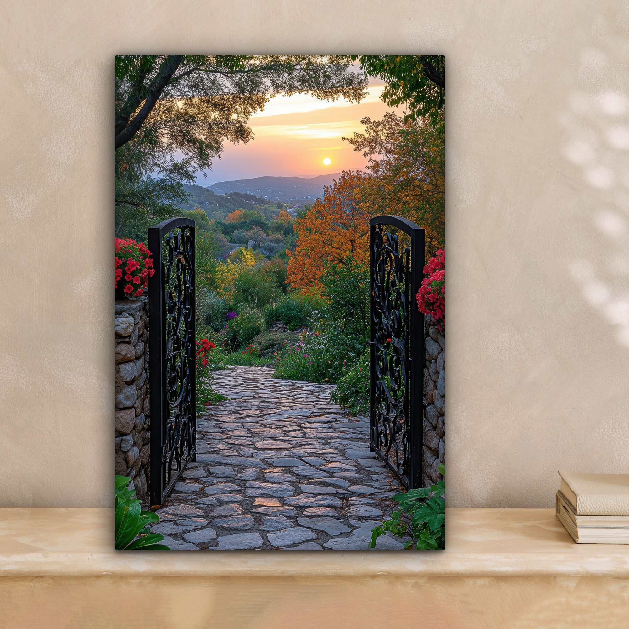 OneMillionCanvasses® Leinwandbild Landschaft - Zaun - günstig online kaufen