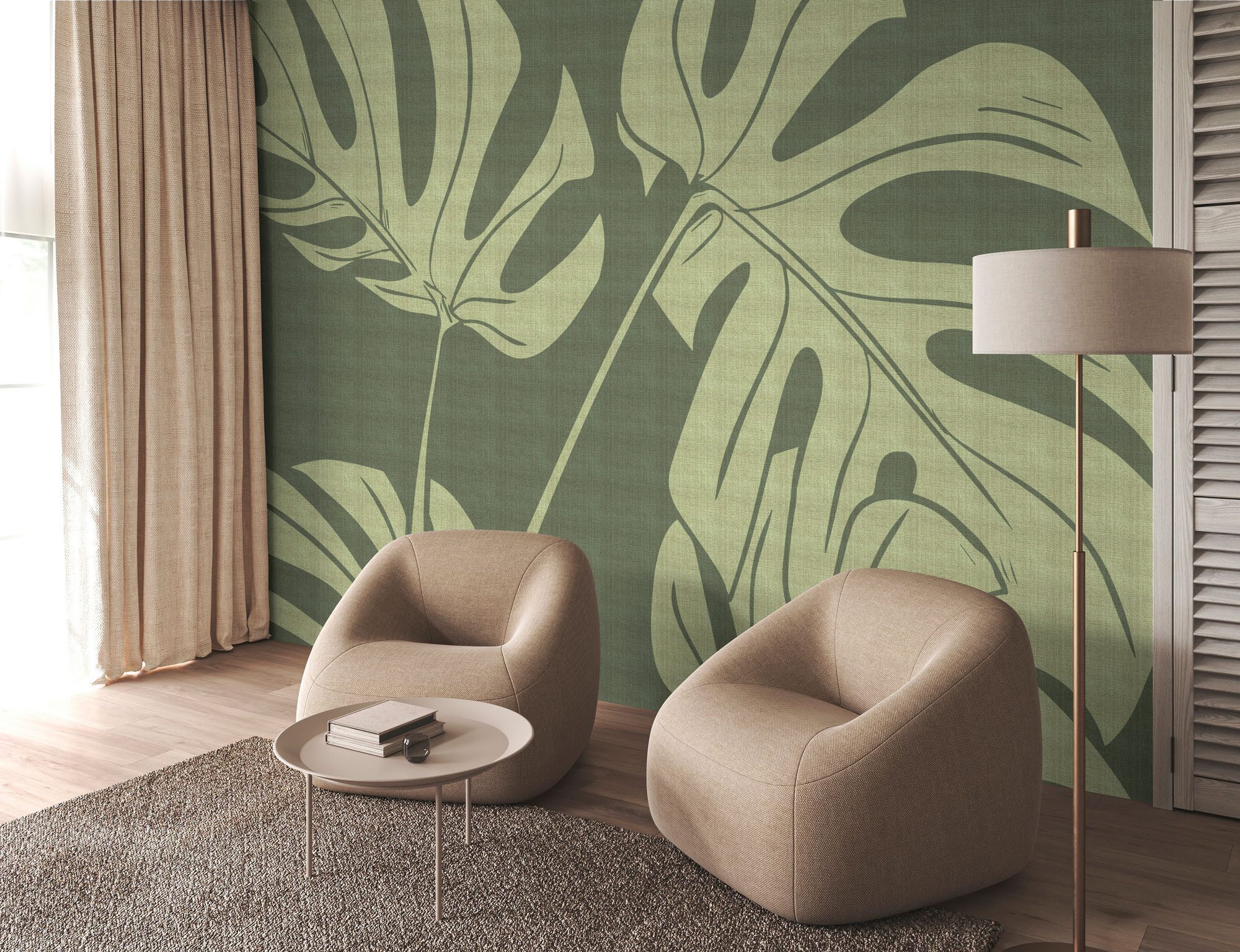 living walls Fototapete Walls by Patel 5 Fototapete Abstrakte Pflanzenformen, glatt, botanisch, (4 St), Abstrakte Pflanzenformen auf 200 g/m² Premium-Vlies