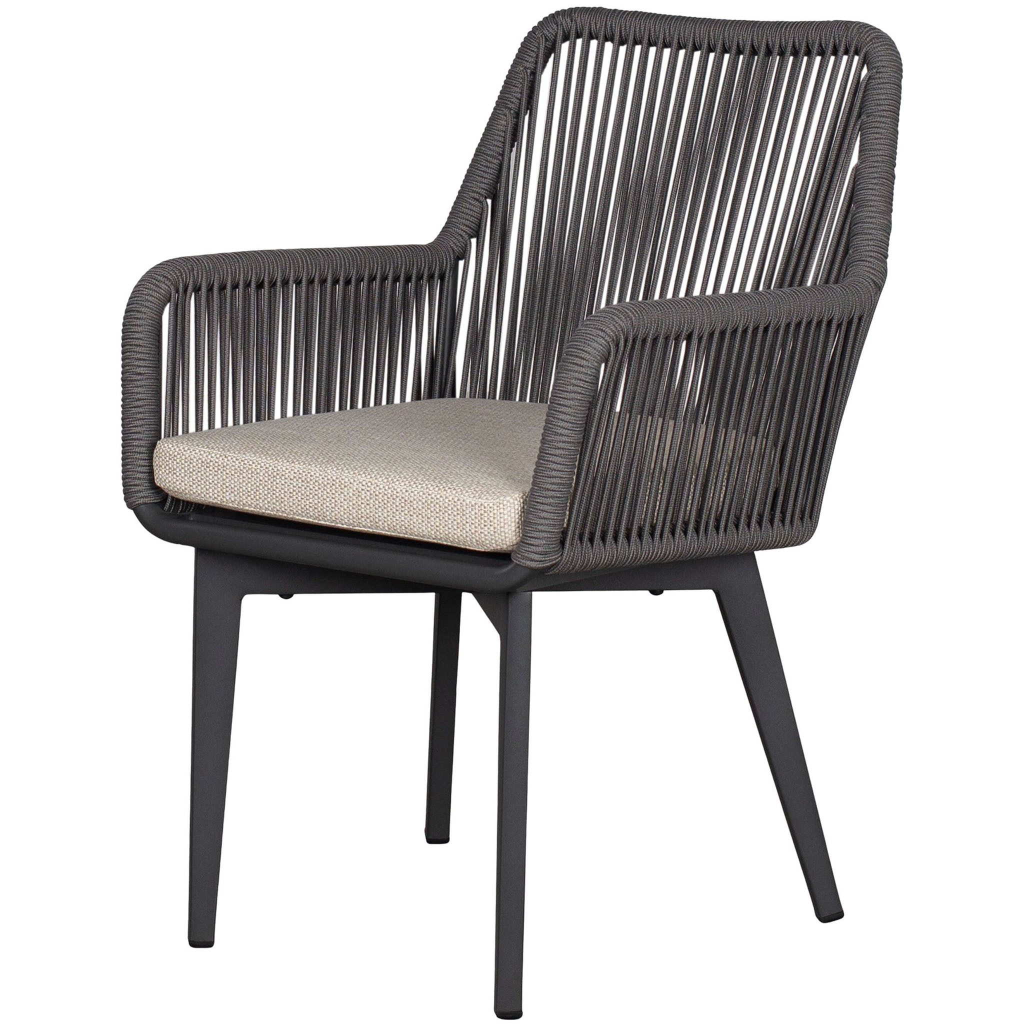 bene living Gartensessel 2er Set Diningsessel Marbella Rope (2-St., 2er Set Diningsessel Mabella Rope), inkl. Sitz- und Rückenkissen - Alurahmen mit Ropegewebe