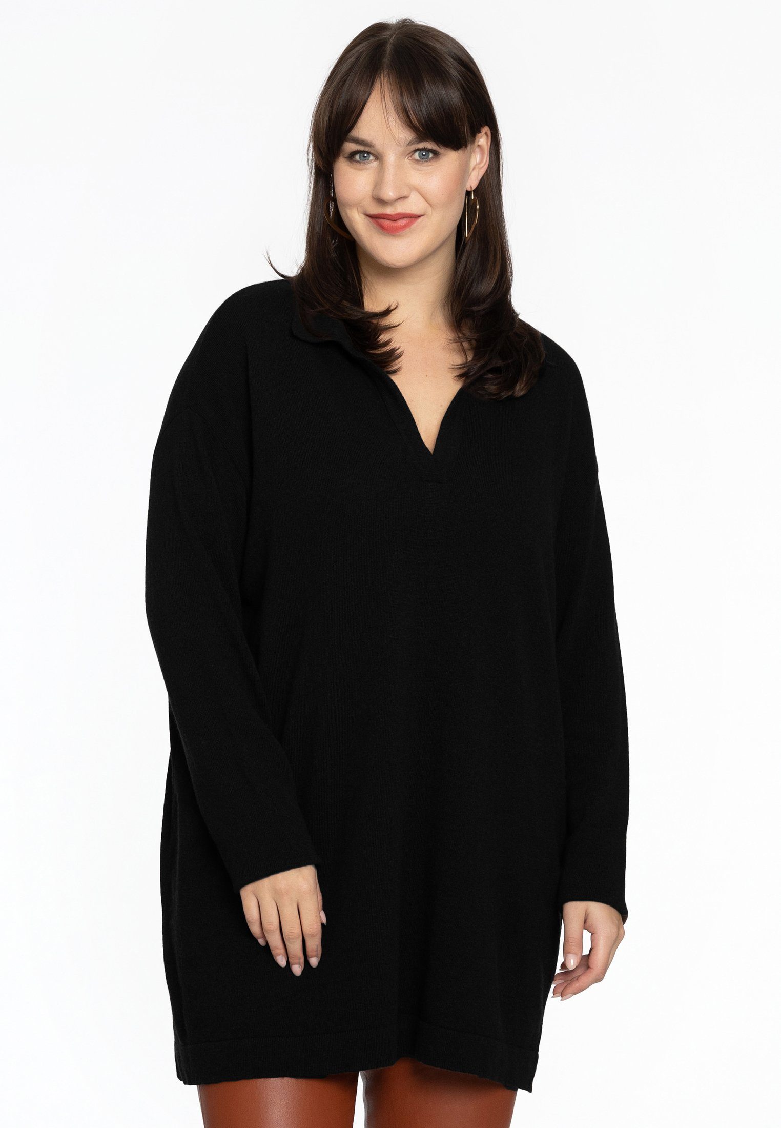 Yoek Longpullover black Größen Große