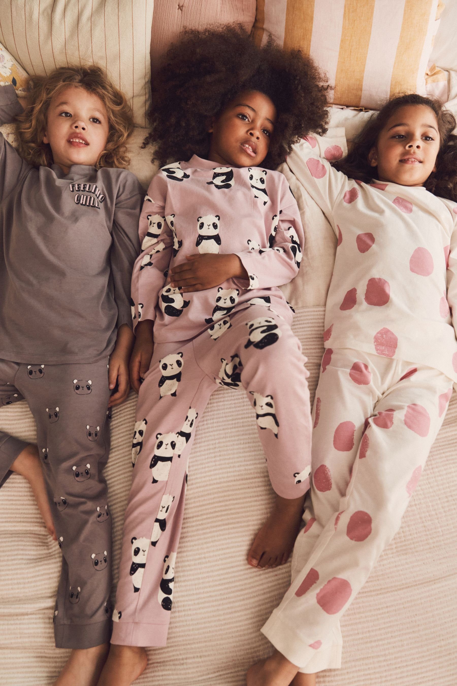 Next Pyjama Schlafanzug mit Jogginghose, Panda/Cat/Spot 3er-Pack (6 tlg)