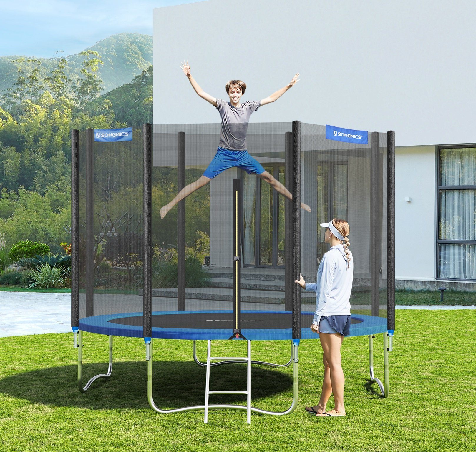 SONGMICS Trampolin-Abdeckplane Randabdeckung, Federabdeckung, UV-resistent, reißfestes, Randschutz, Trampoline, Ø 305 cm, 30 cm breit, Sicherheitsmatte, Trampolinzubehör