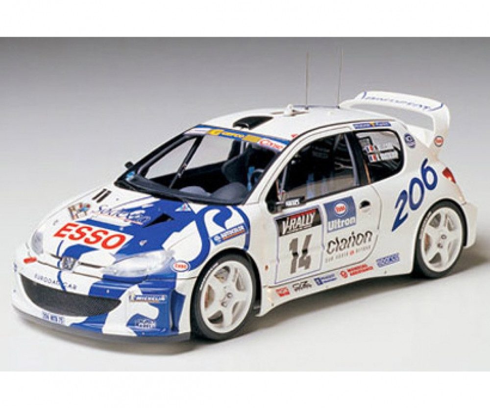 Tamiya Modellbausatz Tamiya Peugeot 206 WRC 1:24 Platik Modellbau Auto Bausatz