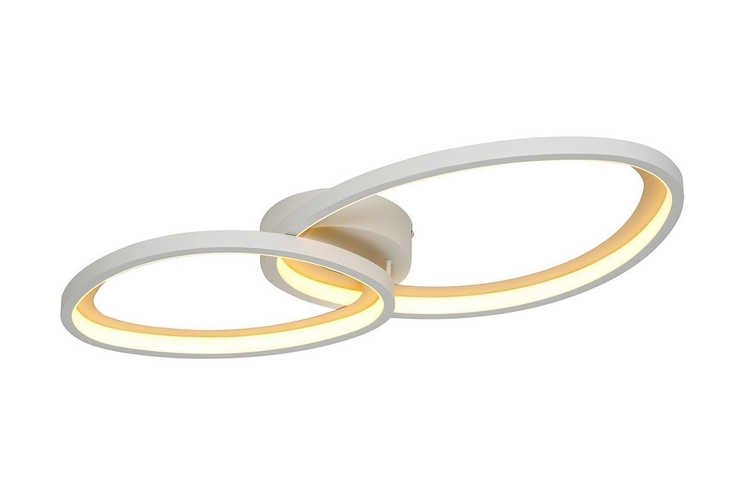 TRIO Leuchten LED Deckenleuchte SIVO, 1-flammig, Grau, Metall, Fernbedienung, Anpassung der Farbtemperatur, Dimmfunktion, LED fest integriert, Extra-Warmweiß, Neutralweiß, Tageslichtweiß, Memoryfunktion, B 68 x T 30 cm