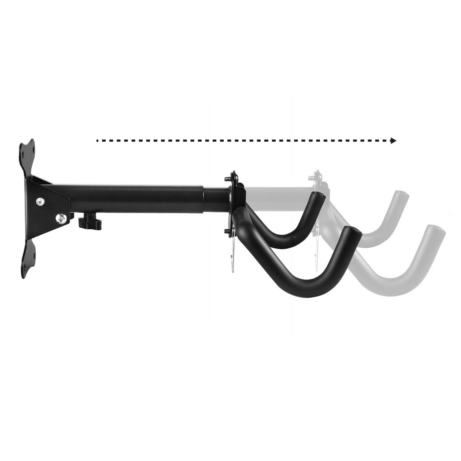 Maclean Fahrradhalter MC-484 verstellbarer Wandfahrradträgerhaken aus Stahl, klappbar (1-tlg), bis 30 kg, platzsparend für Garage, Keller & Wohnung – Bild 4 von 5