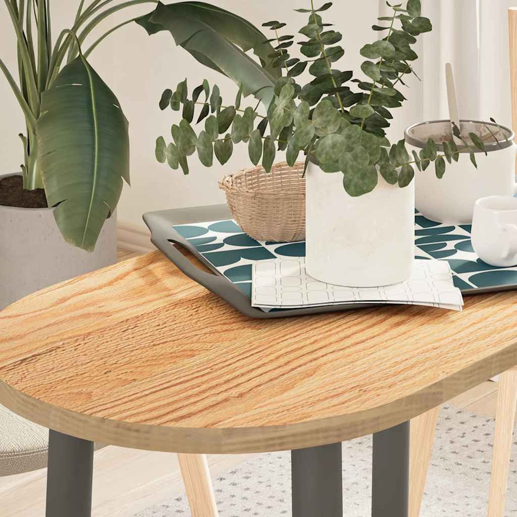 vidaXL Tischplatte Tischplatte 80x40x2 cm Massivholz Eiche Oval (1 St)