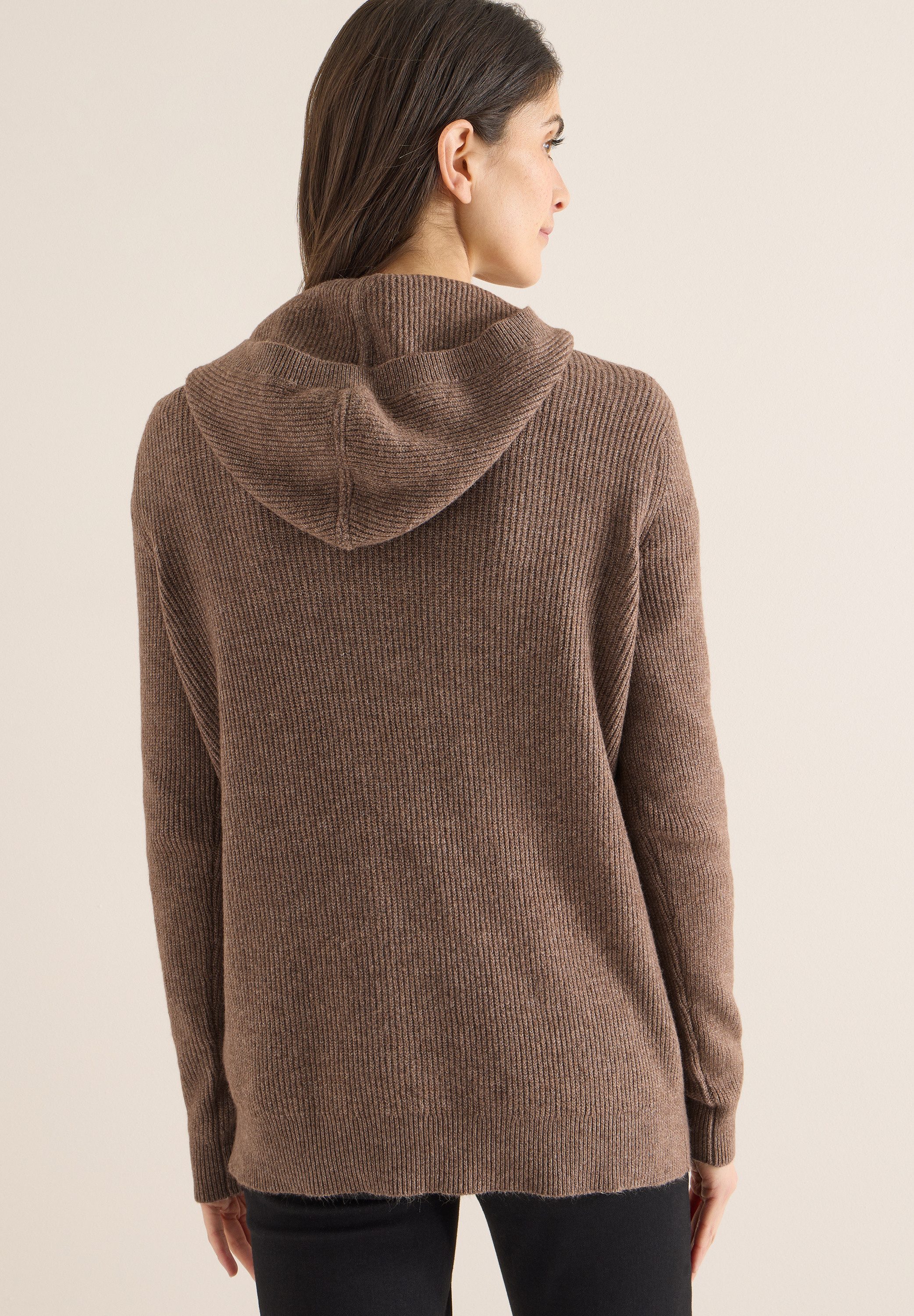 CECIL Kapuzenpullover Strick mit Strukturdetail