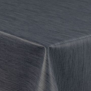 laro Tischdecke Wachstuch-Tischdecken Abwaschbar Grau Blau Leinenoptik rechteckig