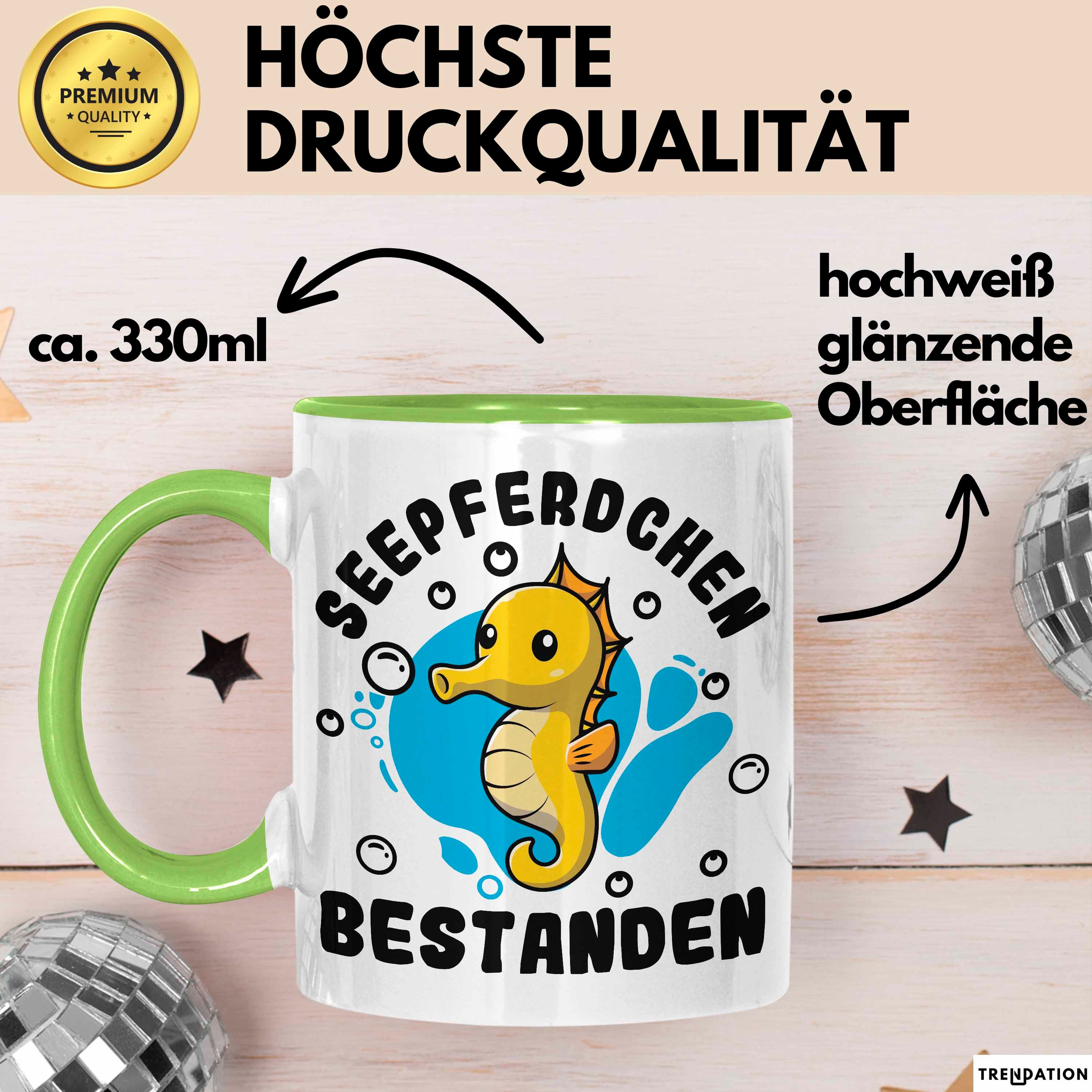 Trendation Tasse Seepferdchen Bestanden Tasse Geschenk Schwimmen Geschenkidee